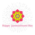 Vector illustration for 15 august, Happy Janmashtami day in vintage style. Design template for poster, banner,flayer