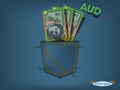Vector illustration of australian dollars in the pocket of blue jeans Royalty Free Stock Photo