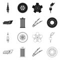 Vector design of auto and part icon. Collection of auto and car stock symbol for web. Royalty Free Stock Photo