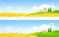 Farm fields banners Royalty Free Stock Photo