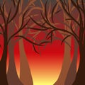 Vector illustration. Autumn forest.