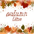 autumn leaves_vector set with inscription
