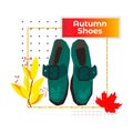 Vector illustration with an autumn shoes, brogues