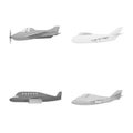 Vector design of aviation and airline logo. Collection of aviation and airways vector icon for stock.