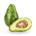 Vector illustration of avocado icon. Isolated half fruit with seed in cartoon style. Royalty Free Stock Photo