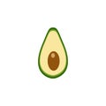 Vector illustration. Avocado icon isolated on white background. Flat.