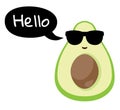 Vector Illustration of Avocado in Sunglasses. Royalty Free Stock Photo