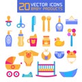Vector illustration of baby products