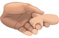 Baby`s Hand Gripping Finger Vector Illustration