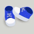 Little baby blue boots or shoes vector illustration Royalty Free Stock Photo