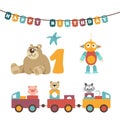 Vector illustration - baby toys, garland Royalty Free Stock Photo