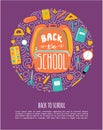 Vector illustration Back to school with circle composition and place for text.