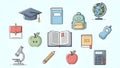 Back to School Icons Education, Learning, Study Vector Set Royalty Free Stock Photo