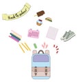 Vector illustration of Back to School supplies. Royalty Free Stock Photo