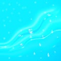 Vector illustration background with flows and drops of crystal clear water of light blue, turquoise color Royalty Free Stock Photo