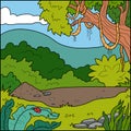 Vector illustration, background (tropical forest) Royalty Free Stock Photo