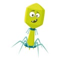 Vector illustration of a Bacteriophage Virus in cartoon style isolated on white background