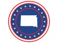 Badge of the state of South Dakota in colors of USA flag