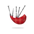 Vector illustration of a bagpipe isolated on the white background.