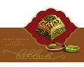 Vector illustration of baklava with the pistachios Royalty Free Stock Photo