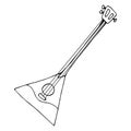 Balalaika. Vector illustration of a balalaika. Russian balalaika. Hand drawn balalaika, musical instrument Royalty Free Stock Photo