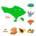 Vector illustration of bali and indonesia symbol. Set of bali and caribbean vector icon for stock.