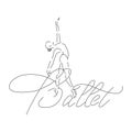 Vector illustration ballerina icon in dance. Design poster ballet school, dance studio