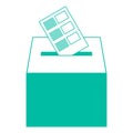 Ballot box icon. Vector illustration of a ballot box for election. Box for votes on voting