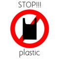 vector illustration of a ban on the use of plastic bags. suitable for signs, warnings, warnings and others.