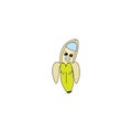 Vector illustration, banan, fruit, appetite, Drawing on a white background. Sketch, stiker.