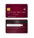 Vector illustration of bank credit cards on grey background Royalty Free Stock Photo