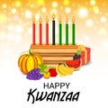 Happy Kwanzaa Celebration African American holiday festival of harvest.