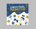 Vector illustration banner with the inscription Christmas promotion. Christmas promotion banner