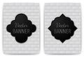 Vector illustration of a banner invitations. texture bricks Royalty Free Stock Photo