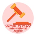 Vector illustration,banner or poster of world day for international justice. world day for international justice concept.