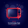 World television day banner with old TV illustration