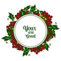 Vector illustration banner your are great with crowd colorful flower frames Royalty Free Stock Photo