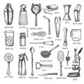 Professional bartender tools set