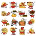 Barbecue and Grill label tag sticker for Advertisement