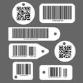 Vector illustration of barcodes and QR codes, used in supermarkets and stores, carries an industrial sense. EPS 10