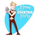 Vector illustration of barman for cocktail party