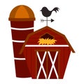 Vector illustration of a barn and a granary. isolated on a white background Royalty Free Stock Photo