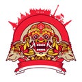 Vector illustration of barong Bali Royalty Free Stock Photo