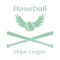 Baseball bats, ball with wings Vector illustration Royalty Free Stock Photo