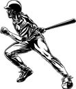 Baseball Batter Vector Illustration Royalty Free Stock Photo