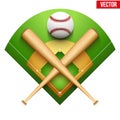 Vector illustration of baseball leather ball and Royalty Free Stock Photo