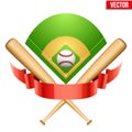 Vector illustration of baseball leather ball and Royalty Free Stock Photo