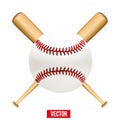 Vector illustration of baseball leather ball and Royalty Free Stock Photo