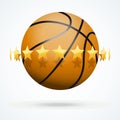 Vector illustration of basketball ball with golden Royalty Free Stock Photo