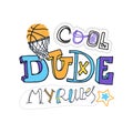 Vector Illustration for basketball, Cool dude. Royalty Free Stock Photo